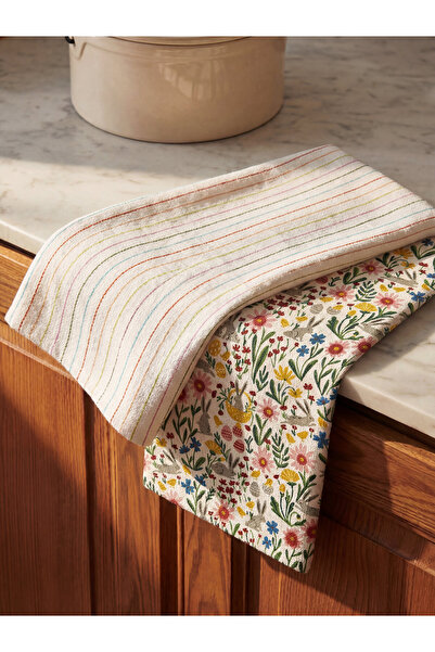 LC Waikiki Floral Patterned Dish Towel 2-Pack 40x50 cm