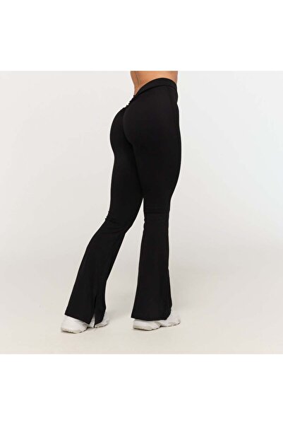 GymBeam Pantaloni de damă cu spate în V, negri, mărimea M