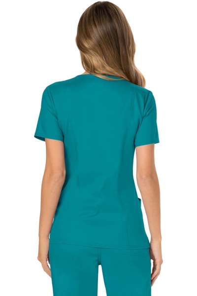 Cherokee UNIFORMS Cherokee WorkWear Bluză medicală de damă tip Mock Wrap WWE610 Albastru Teal