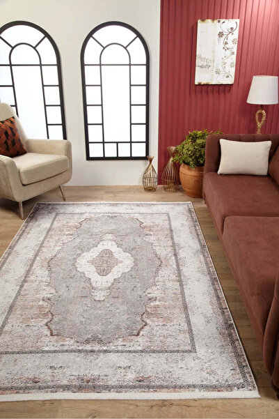 halinet Halı.Net White Classic Washable Non-Slip Living Room Carpet Haln-Hln1780