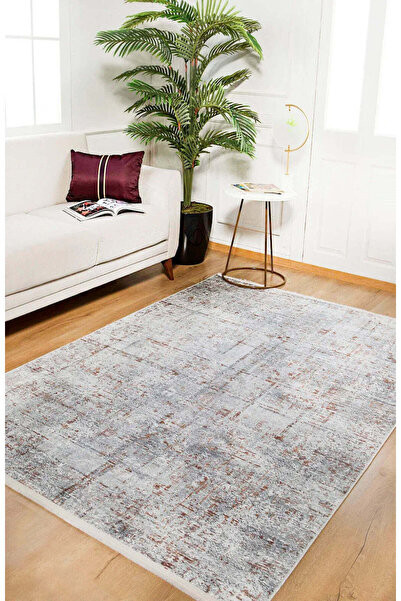 halinet Halı.Net Anthracite Modern Washable Non-Slip Living Room Carpet Haln-...