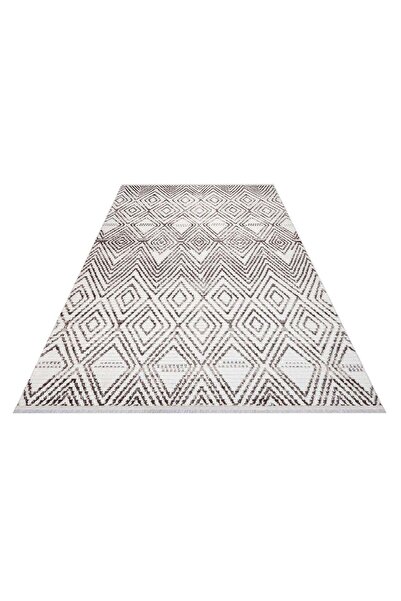 halinet Halı.Net Cream Modern Washable Non-Slip Living Room Carpet Cr-Monaco-...
