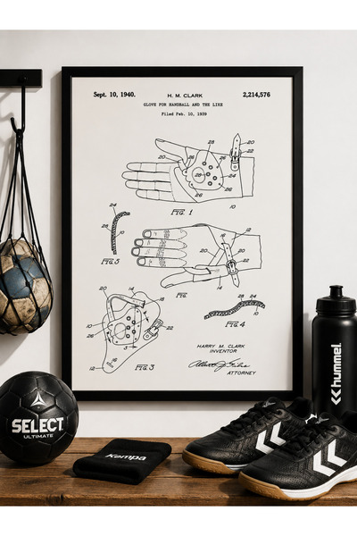 Pegziz Patent za rukavice za rukomet, slika za sportski zidni dekor