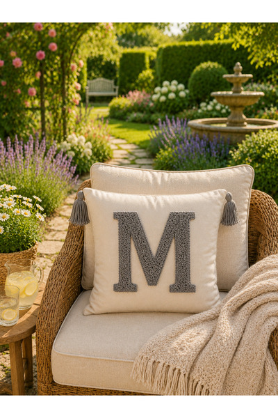 SAYMİNE Letter m Punch Throw Pillow Cover Colorful Letter Model
