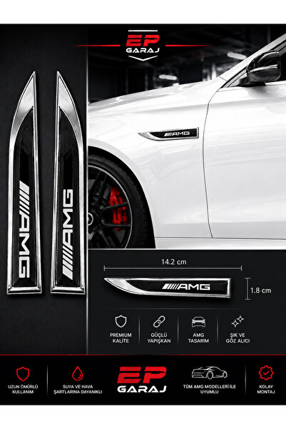 EP GARAJ OTOMOTİV MERCEDES AMG Yan Çamurluk / Kapı Üstü Logo Trim Seti – Prem...