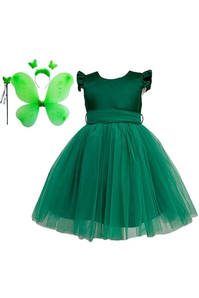 Funny Party Shop Costumatie fete Fluture verde , rochie cu aripi, 9-10 ani, 1...