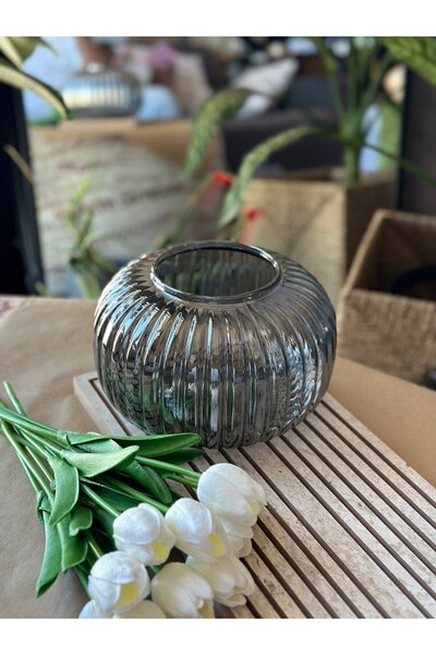 LeylArt Vază Decorativă Afumată 14*24 Cm - Sticlă Pinterest