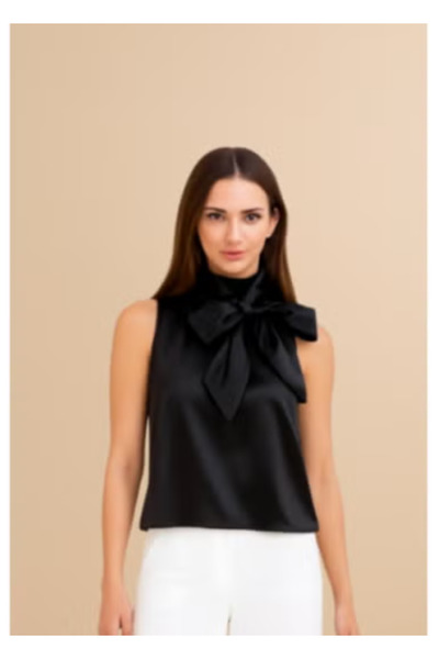 2TRENDY Black satin top
