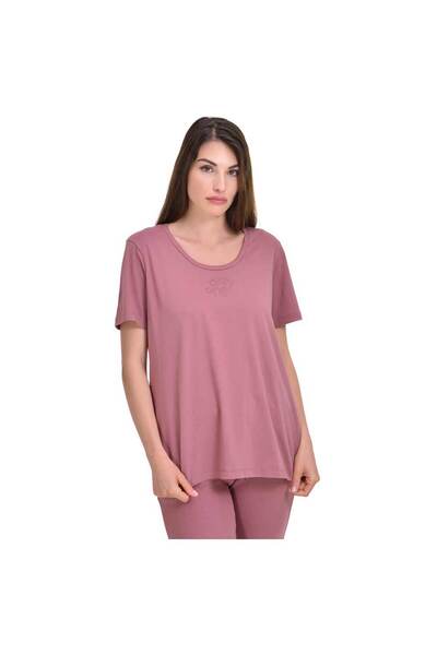 Target Tricou de damă cu mânecă scurtă, din jerseu simplu, cu șlițuri, M
