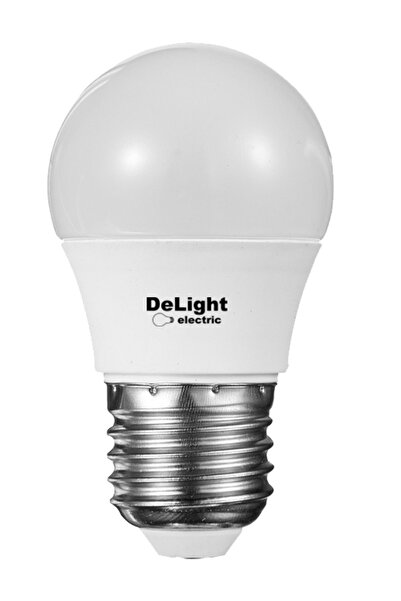 DELIGHT Bec Led Sferic E27, model G45, 6W=50W, 2700K, lumina calda