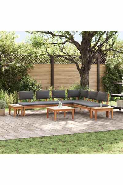 vidaxl Set de canapele pentru gradina 3 pcs Maro È™i gri
