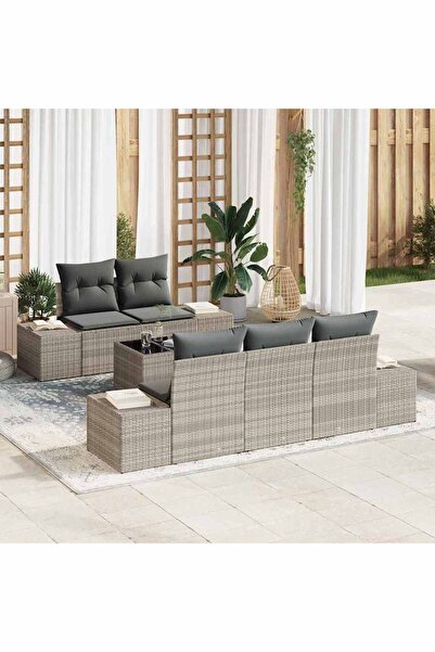 vidaxl Set de canapele pentru gradina 6 pcs Gri deschis È™i gri a®nchis