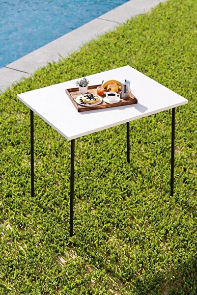 WOODENSA Portatif Kamp Masası, Balkon Bahçe Masası, Piknik Masası Sehpası Met...
