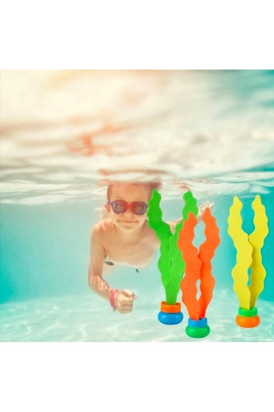feys shop Sualtı Dalış Oyuncağı 3’lü Deniz Yosunu Seti 15 Cm - Fosforlu Su Al...