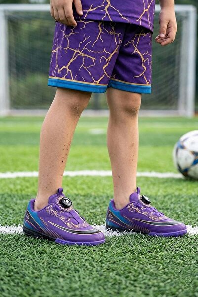 LALİGA 620K Boys' Smart Lace-Up Astroturf Field Shoes Purple