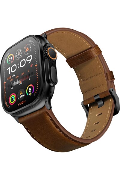 ZTECH High-Quality Genuine Leather Wristband for Apple Watch Ultra 2/Ultra & ...