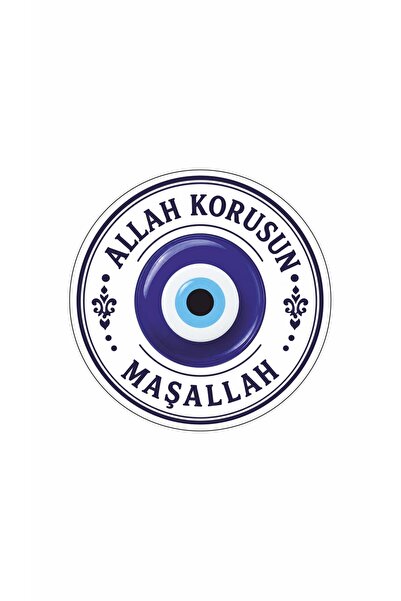 Gokco Maşallah Allah Korusun Yazılı Nazar Boncuk Araba Ayna Duvar Sticker Fol...