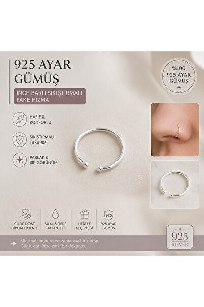 Set 925 Ayar Gümüş Sıkıştırmalı Fake Deliksiz İnce Barlı ( Tercih Edenler İçi...