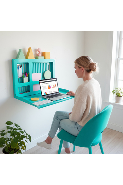 UYART HOME Minimal Metal Laptop Murphy Desk Katlanır Duvar Çalışma Masası Hom...