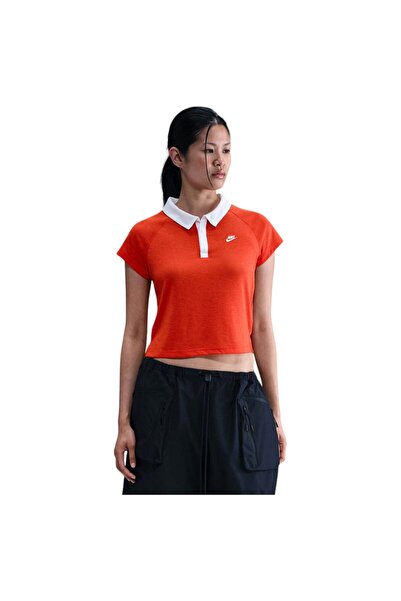 Nike Tricou polo retro sportiv cu mânecă scurtă pentru femei, mărimea M