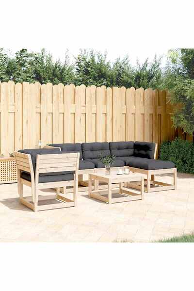 vidaxl Set mobilier de gradina cu perne, 5 piese, lemn masiv de pin
