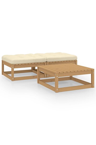 vidaxl Set mobilier gradina cu perne, 3 piese, lemn masiv de pin