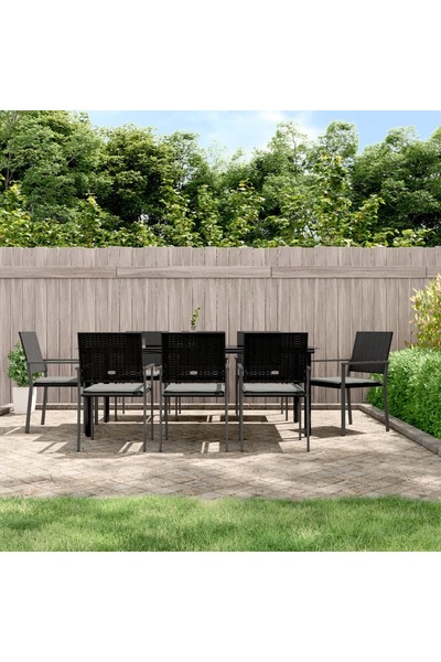 Concept Set mobilier de grădină cu perne, 9 piese, poliratan și oțel