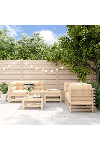 vidaxl Garden relaxation furniture set, 6 pieces, solid pine wood