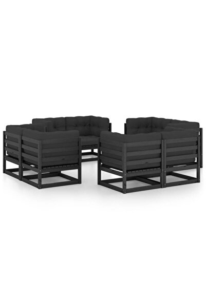 vidaxl Set mobilier de gradina cu perne, 8 piese, lemn masiv de pin