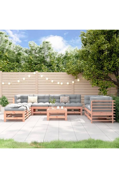 vidaxl Set mobilier de gradina, 9 piese, lemn masiv douglas