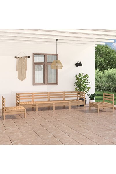 vidaxl Set mobilier de gradina, 6 piese, lemn masiv de pin