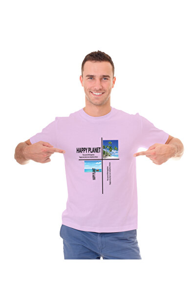 not Unisex Printed Design T-Shirt (Happy Planet)| For Couple | Round Neck Regular Fit T-shirt