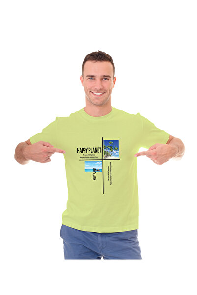 not Unisex Printed Design T-Shirt (Happy Planet)| For Couple | Round Neck Regular Fit T-shirt