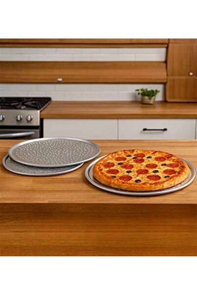 Senz Paslanmaz Çelik Pizza Tepsisi,Delikli Lahmacun Ve Pizza Tavası,Fırın Tep...