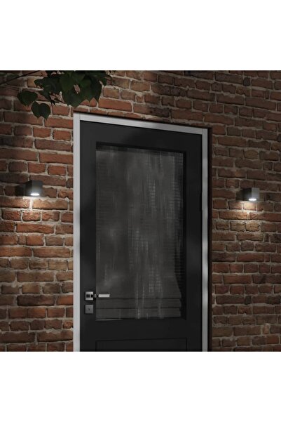 vidaxl Lampi exterioare de perete cu LED 2 buc. negru, aluminiu turnat
