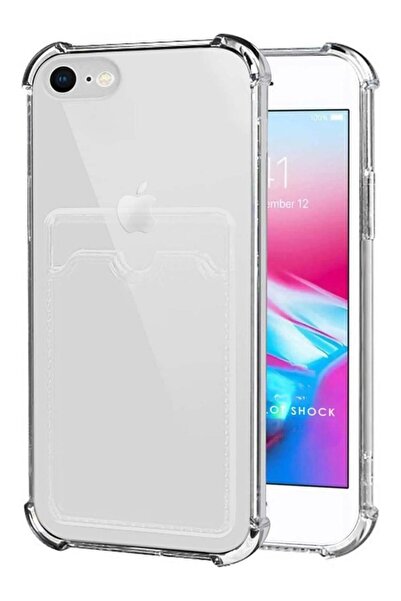 prolysus iPhone 6s Uyumlu Kılıf Kartlıklı Şeffaf Yumuşak Silikon Kılıf