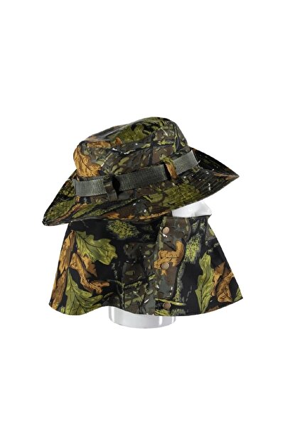 İLHANLAR 8389 Adult Safari Hat with Neck and Mouth Protection, Patterned