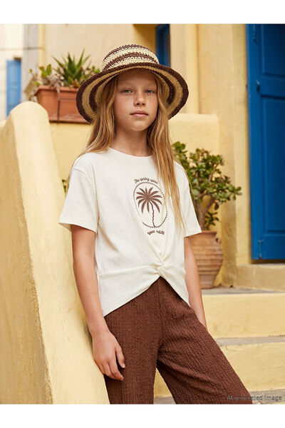 LC Waikiki Girls' T-Shirt with Ruffle Detail
