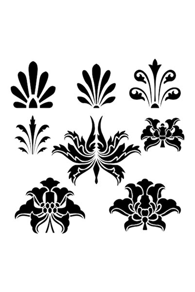 Eni Design 3D Construction Stencil Flourish Ensamble, 50x50cm, reusable, plastic
