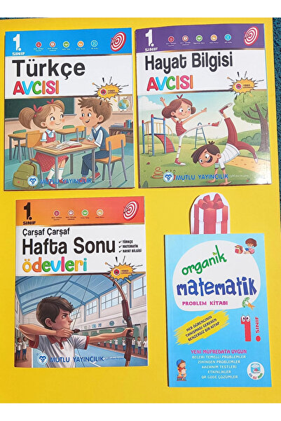 Mutlu Yayıncılık 1.Sınıf Türkçe Hayat Bilgisi Avcısı Hafta Sonu Ödev Üçlü Set...