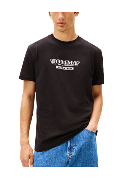 Tommy Hilfiger Ανδρικό T-shirt Μαύρο Tommy Jeans DM0DM22322-BDS