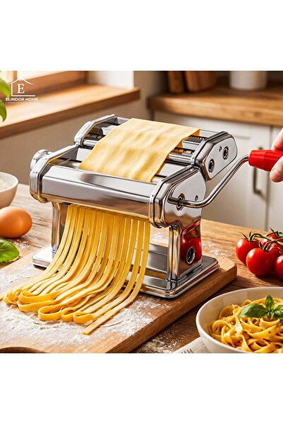 Elindor ® Pasta Machine, Manual Fresh Pasta Maker, 10 Thickness Settings, 43 ...