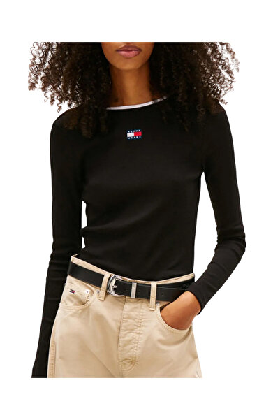 Tommy Hilfiger Γυναικεία Μακρυμάνικη Μπλούζα Μαύρη Tommy Jeans DW0DW21839-BDS