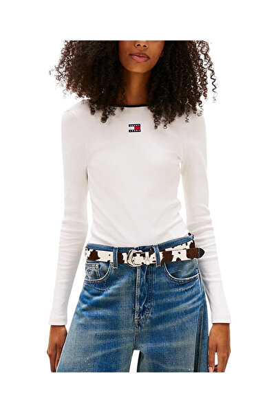 Tommy Hilfiger Γυναικεία Μακρυμάνικη Μπλούζα Λευκή Tommy Jeans DW0DW21839-YBL