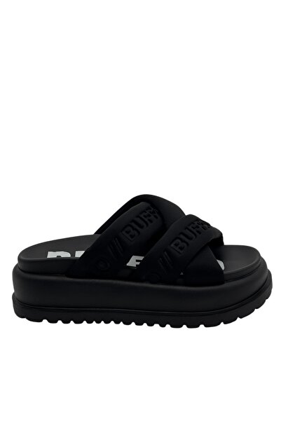 Buffalo Γυναικείες Palma Cross Παντόφλες Μαύρες BUF1602277-BLACK