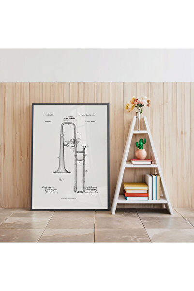 Pegziz Klizni trombon, patentni crtež, grafikon, muzički instrument, zidni de...