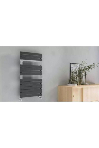 Lazzarini Radiator de baie (încălzitor de prosoape), antracit, oțel, drept, L...