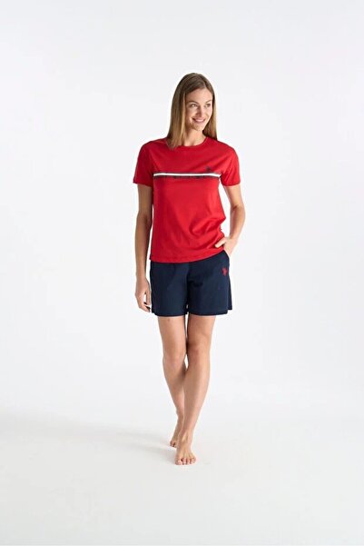 U.S. Polo Assn. Kadın T-shirt Şort Takım, Cepli