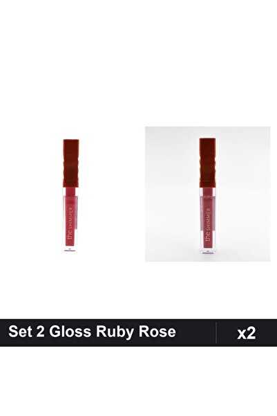 Makeup Set 2 Gloss Buze The Shimmer Ruby Rose, Nuante 05 06, Stralucire Shimmer