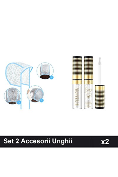Makeup Set 2 Accesorii Unghii - Casca Balayage cu Croseta Metalica + Gel Spra...